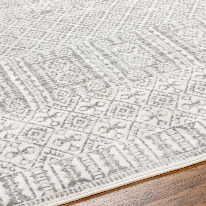 Akdiken Modern Geometrical Design Ivory And Gray Area Rug