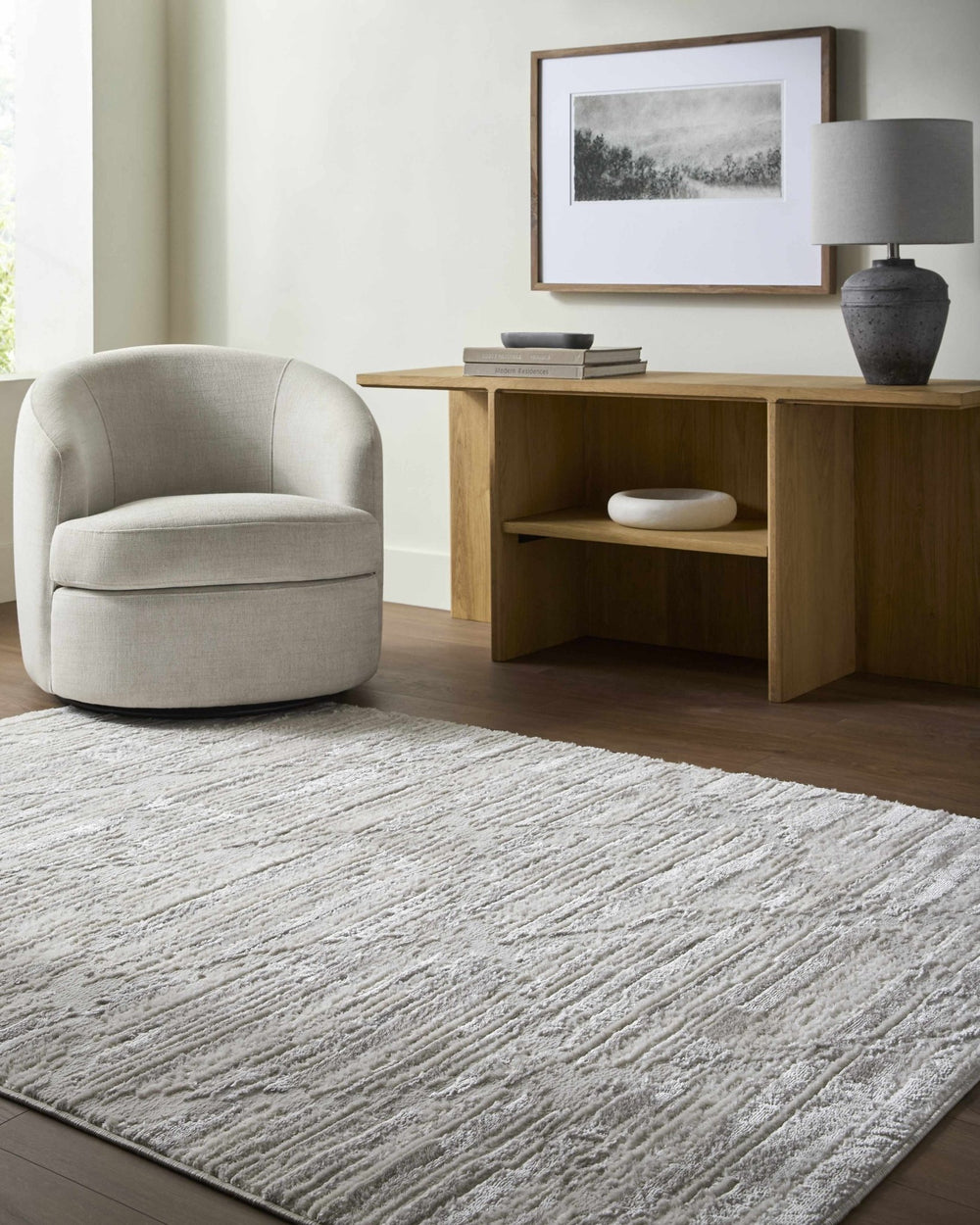 Akilah Contemporary Geometrical Ivory And Gray Rug - The Rug Decor