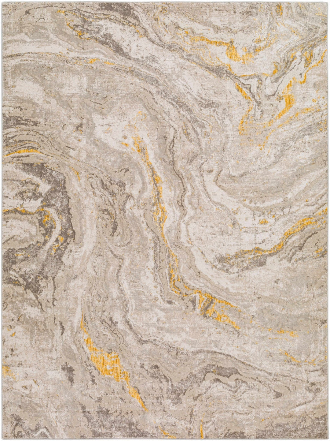 Akins Contemporary Abstract Beige Marble Rug - The Rug Decor