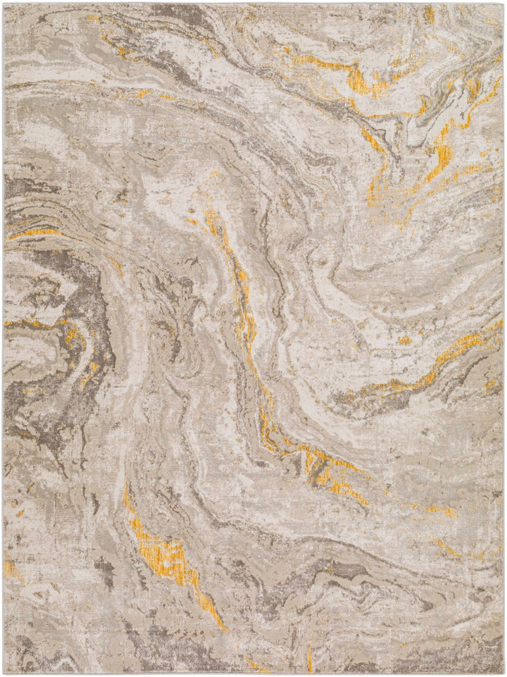 Akins Contemporary Abstract Beige Marble Rug - The Rug Decor