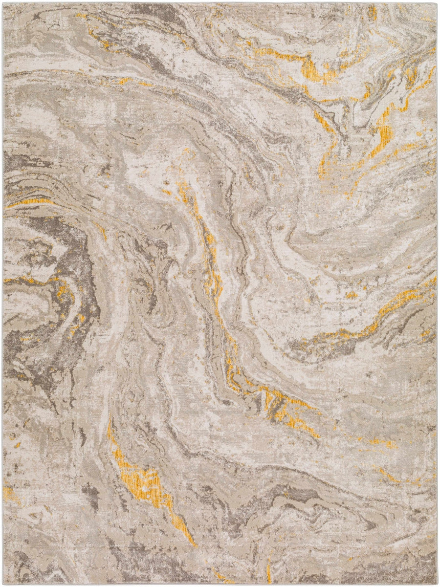 Akins Contemporary Abstract Beige Marble Rug - The Rug Decor