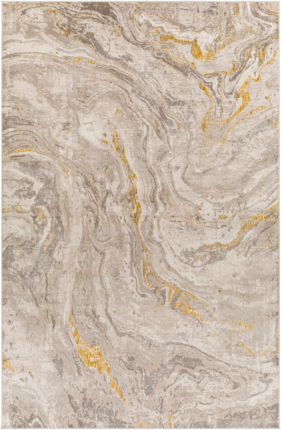 Akins Contemporary Abstract Beige Marble Rug - The Rug Decor