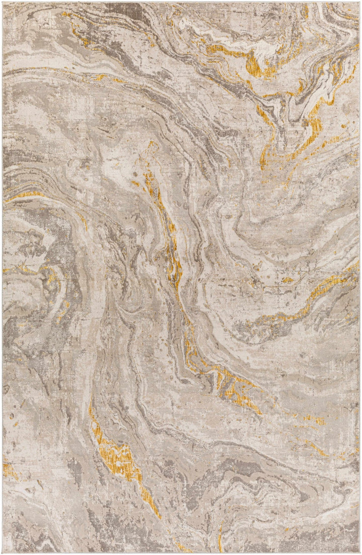Akins Contemporary Abstract Beige Marble Rug - The Rug Decor