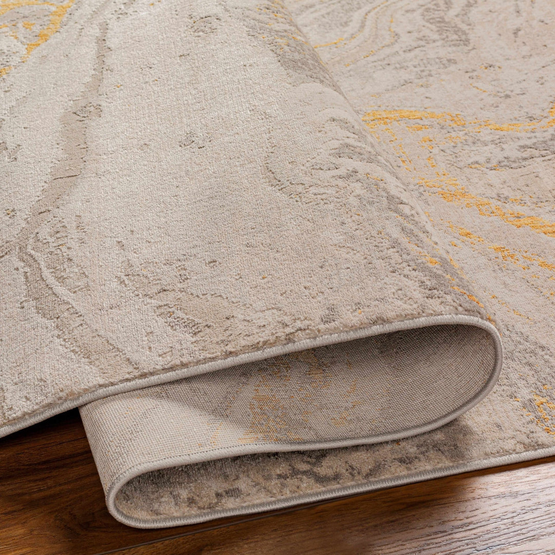Akins Contemporary Abstract Beige Marble Rug - The Rug Decor