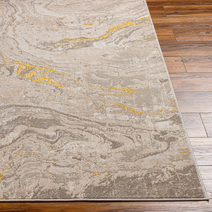 Akins Contemporary Abstract Beige Marble Rug - The Rug Decor
