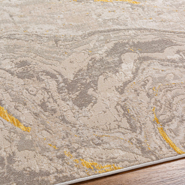 Akins Contemporary Abstract Beige Marble Rug - The Rug Decor