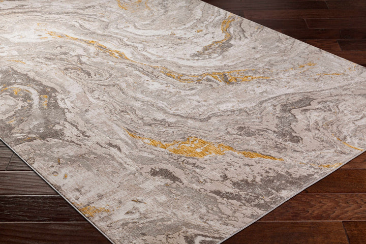 Akins Contemporary Abstract Beige Marble Rug - The Rug Decor