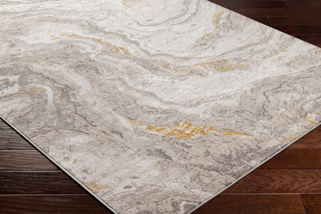Akins Contemporary Abstract Beige Marble Rug - The Rug Decor