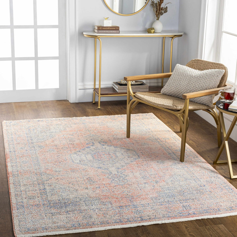 Akio Traditional Style Beige And Blue Area Rug - The Rug Decor
