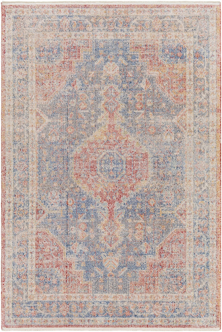 Akio Traditional Style Red & Blue Rug - The Rug Decor