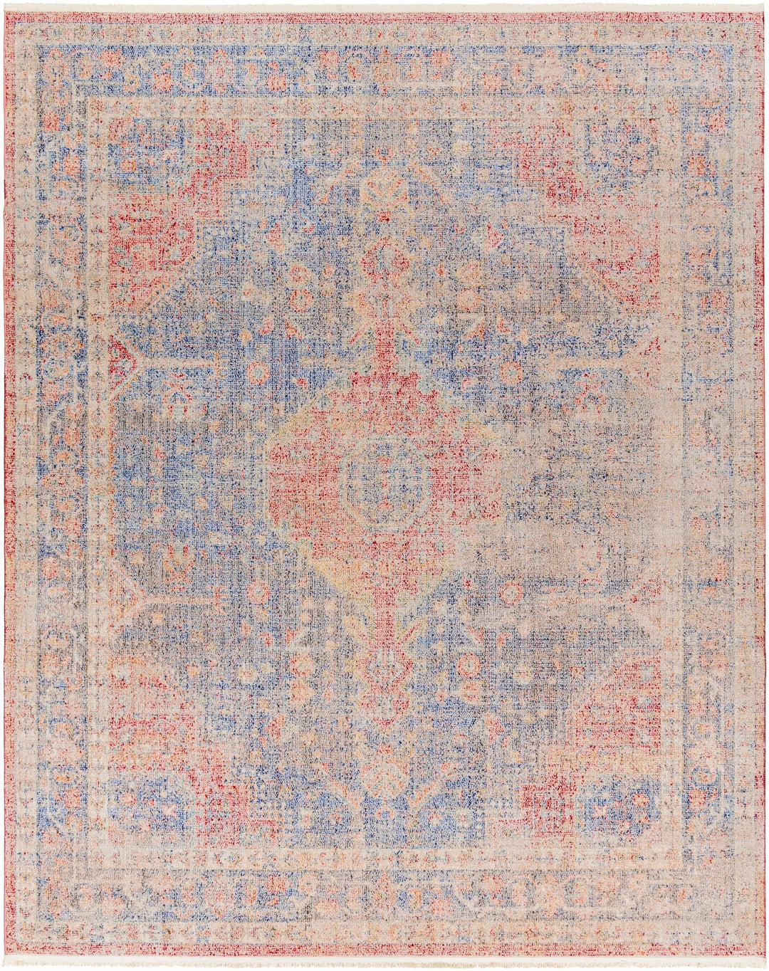 Akio Traditional Style Red & Blue Rug - The Rug Decor