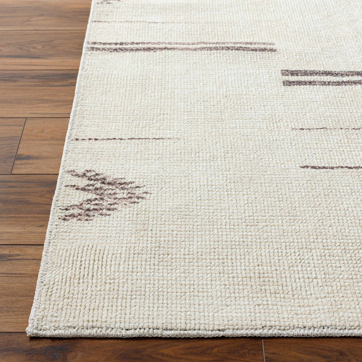 Akito Modern Abstract Ivory And Machine Woven Rug - The Rug Decor