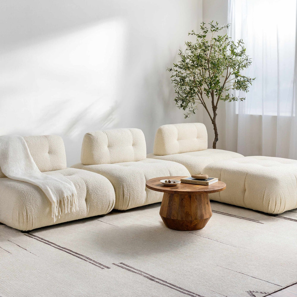Akito Modern Abstract Ivory And Machine Woven Rug - The Rug Decor