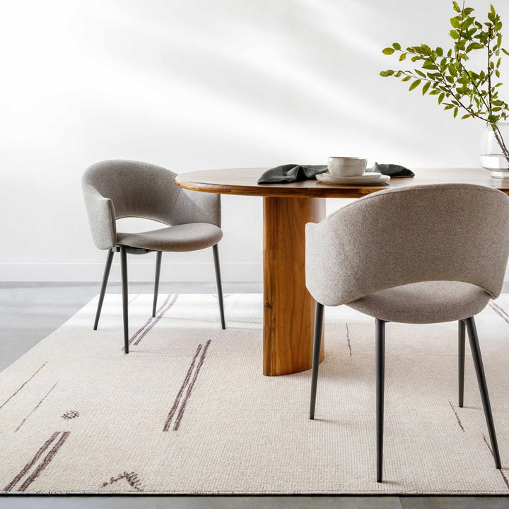 Akito Modern Abstract Ivory And Machine Woven Rug - The Rug Decor
