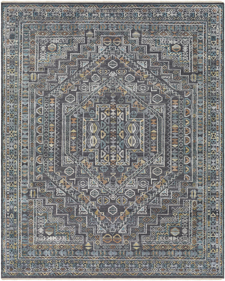 Akle Traditional Style Charcoal Hand Knotted Area Rug