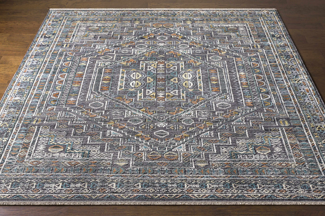 Akle Traditional Style Charcoal Hand Knotted Area Rug