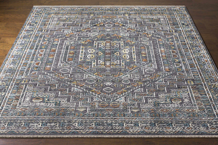 Akle Traditional Style Charcoal Hand Knotted Area Rug