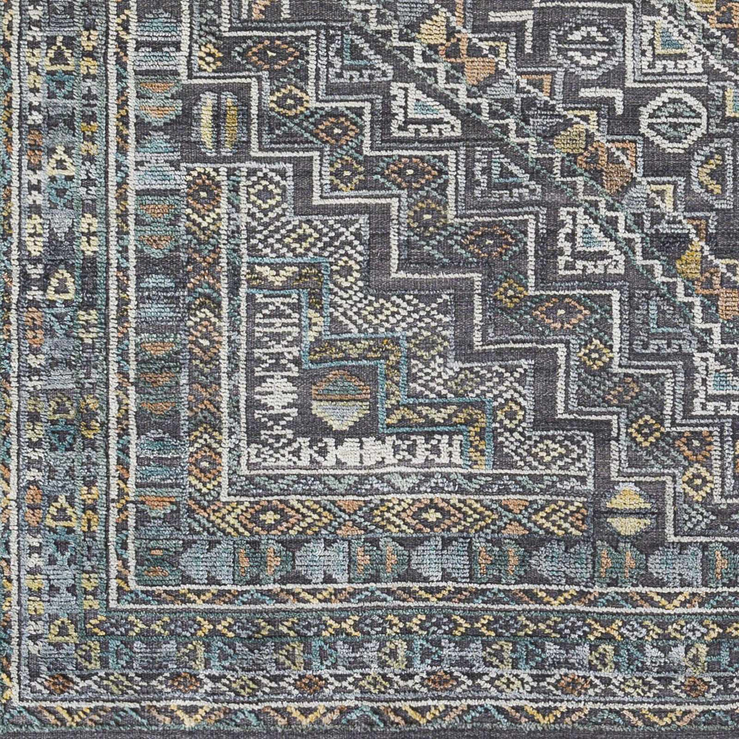 Akle Traditional Style Charcoal Hand Knotted Area Rug