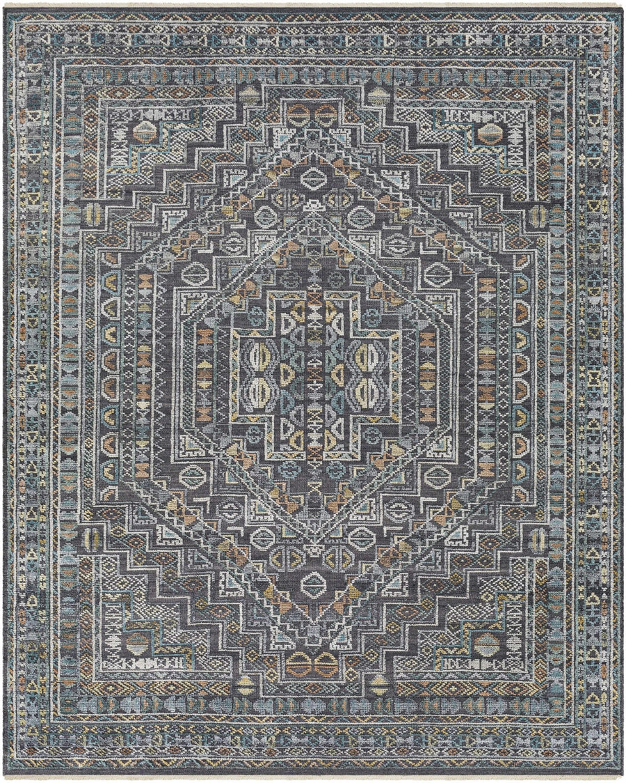 Akle Traditional Style Charcoal Hand Knotted Area Rug - The Rug Decor