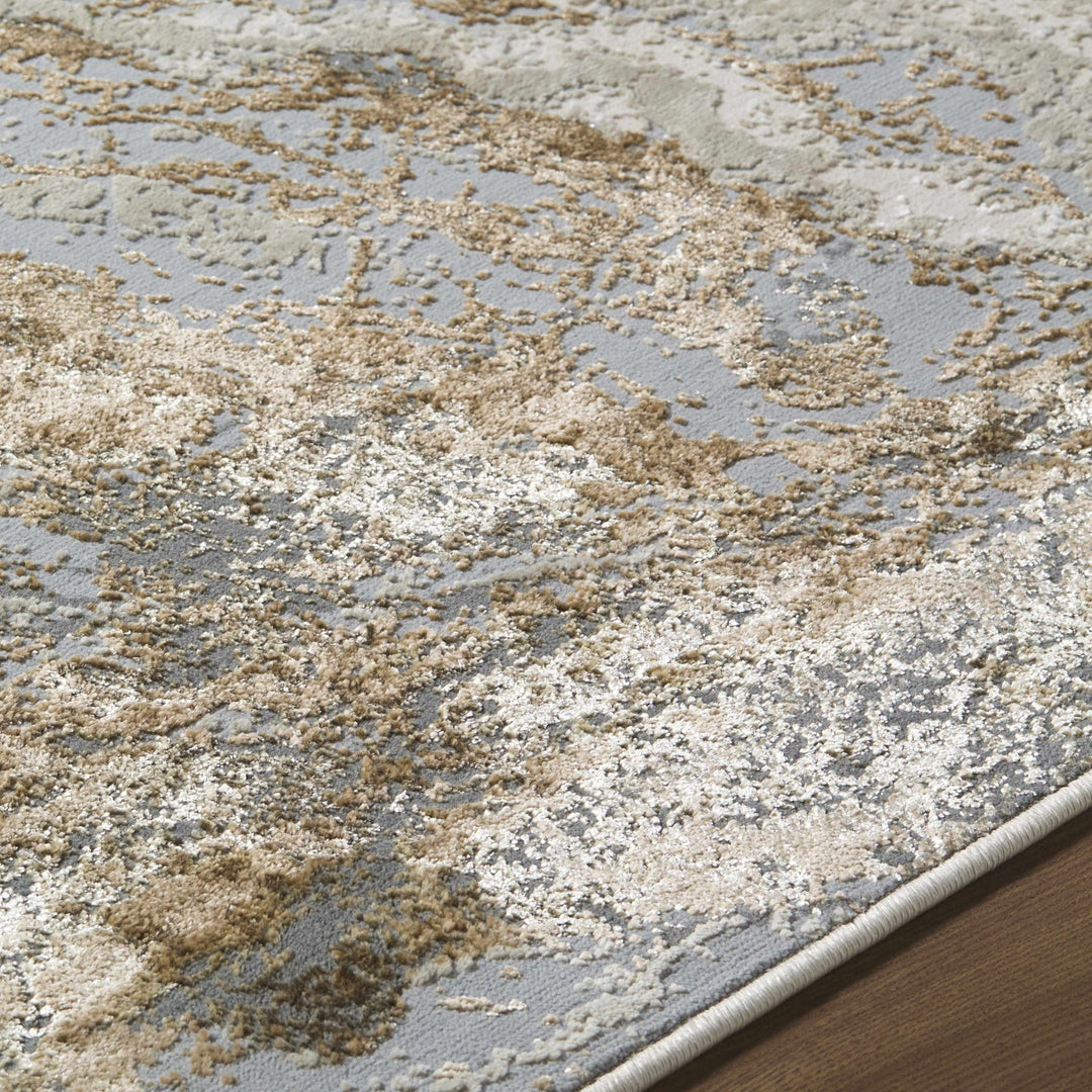 Akuchi Contemporary Abstract Gray And Beige Rug - The Rug Decor