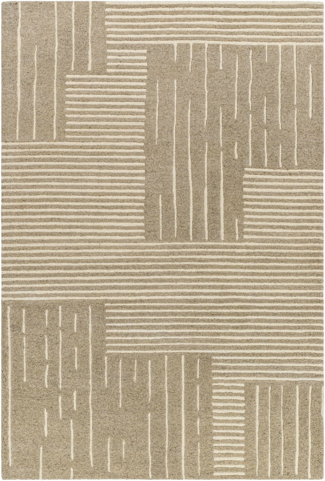 Akuji Contemporary Geometrical Beige Area Rug - The Rug Decor