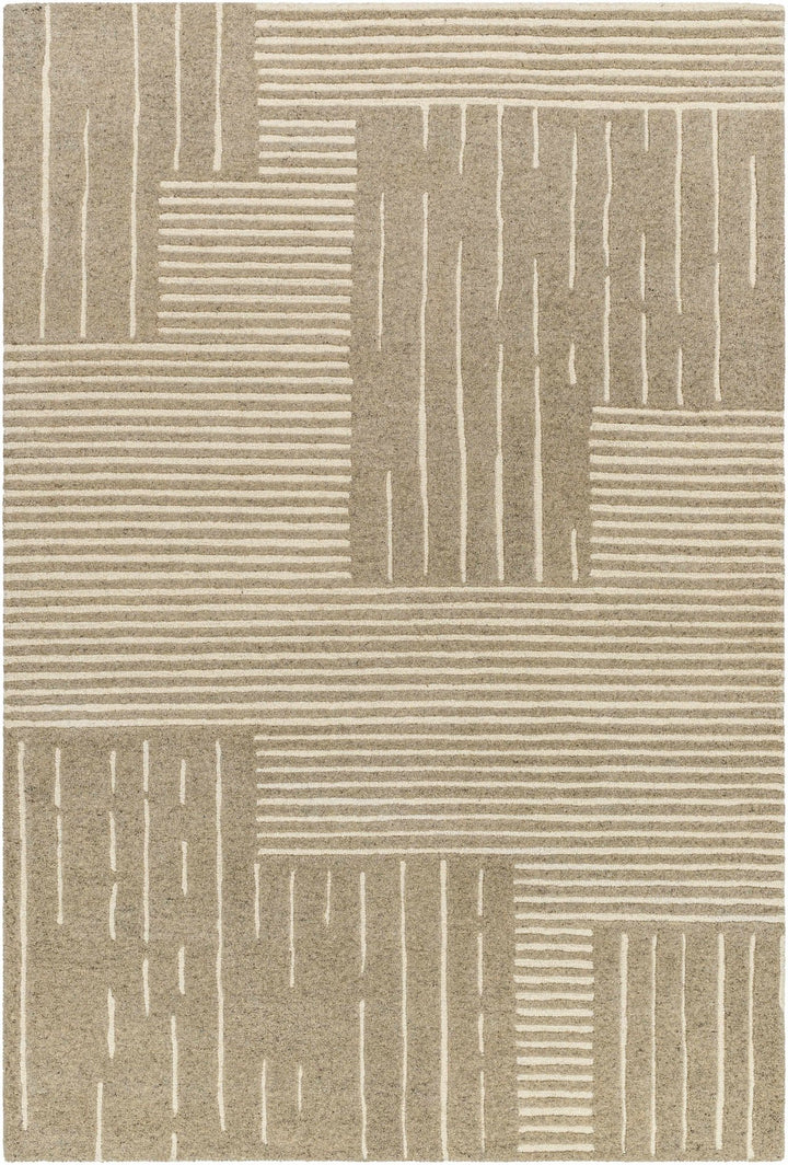Akuji Contemporary Geometrical Beige Area Rug - The Rug Decor