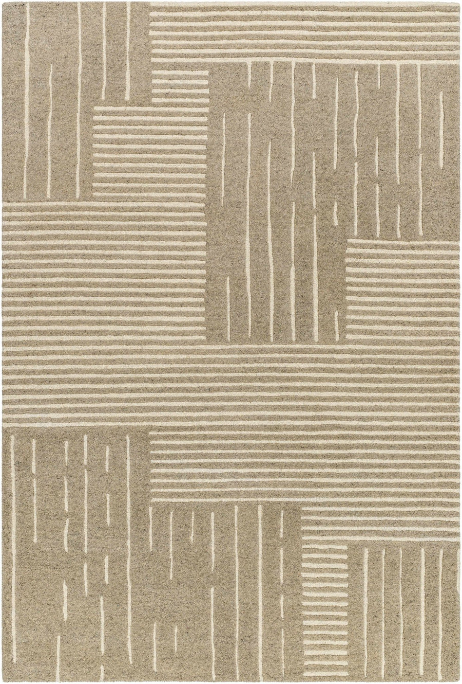 Akuji Contemporary Geometrical Beige Area Rug - The Rug Decor