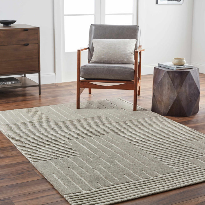 Akuji Contemporary Geometrical Beige Area Rug - The Rug Decor
