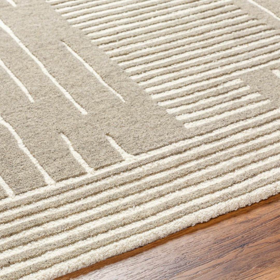Akuji Contemporary Geometrical Beige Area Rug - The Rug Decor