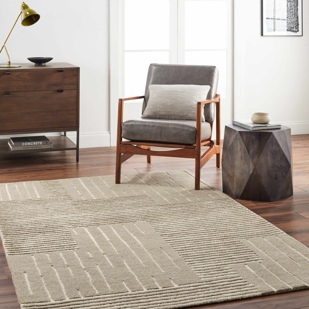 Akuji Contemporary Geometrical Beige Area Rug - The Rug Decor