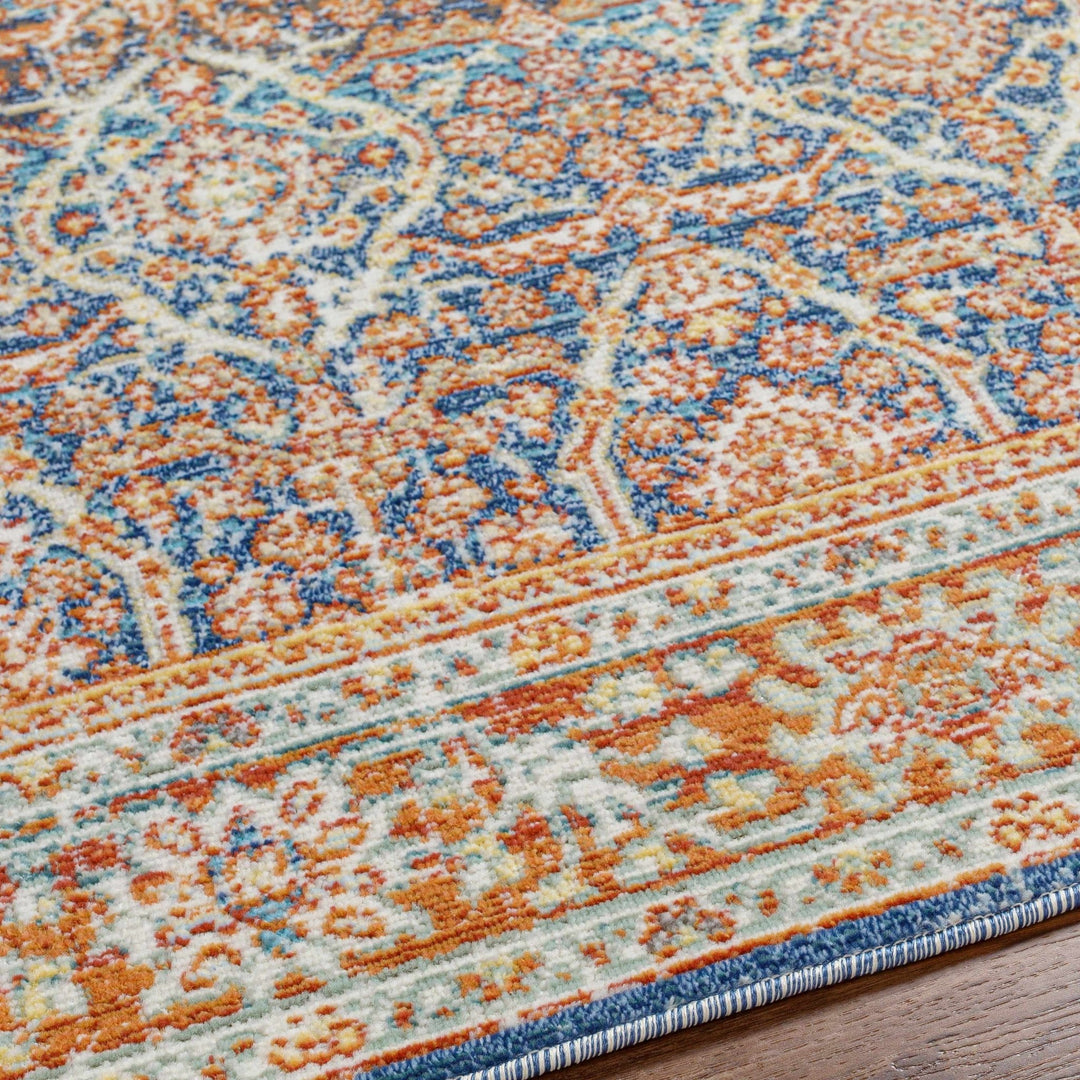 Alair Traditional Persian Orange And Blue Area Rug - The Rug Decor