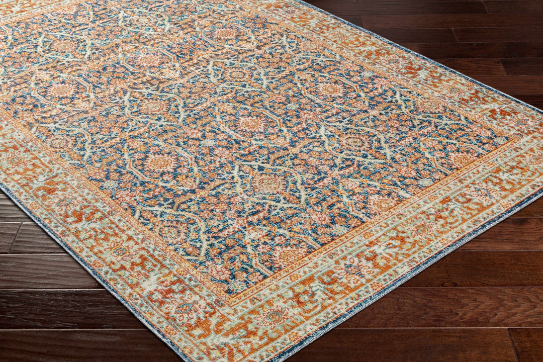 Alair Traditional Persian Orange And Blue Area Rug - The Rug Decor