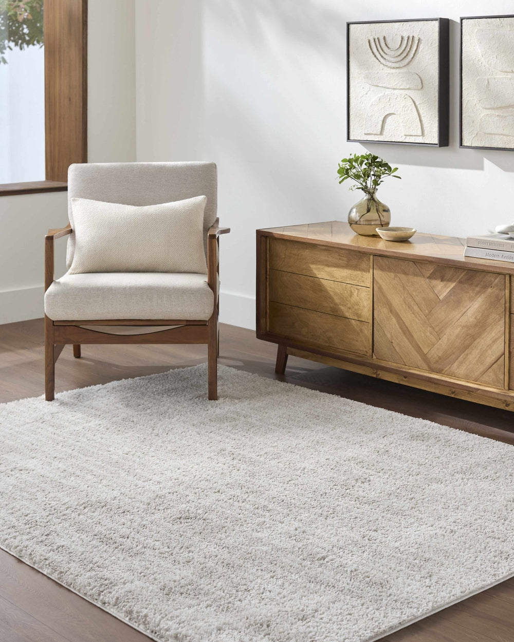 Alamea Modern Solid Design Ivory Area Rug - The Rug Decor
