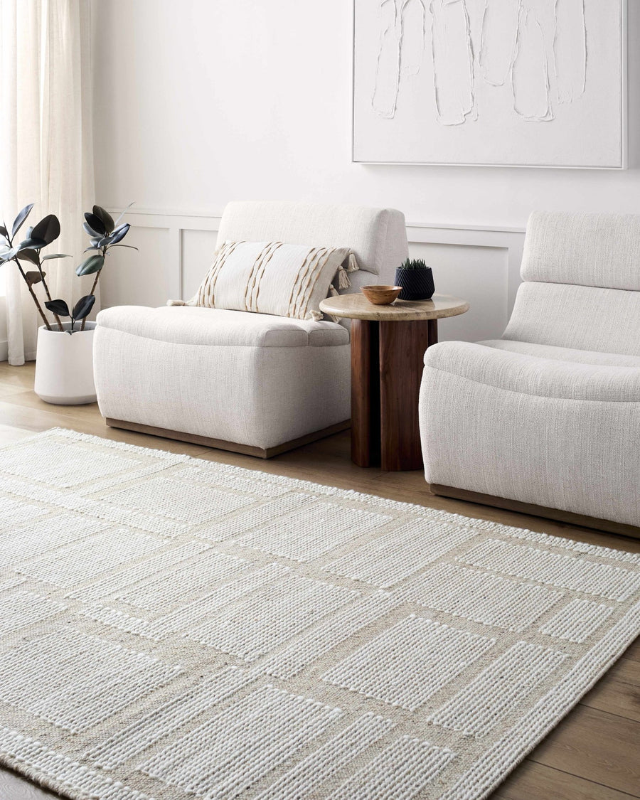 Alayka Hand Woven Contemporary Beige And Ivory Area Rug - The Rug Decor