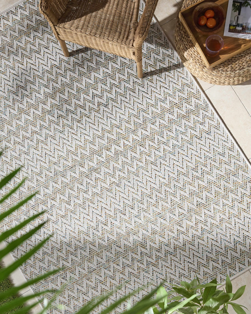Alazne Contemporary Style Beige Outdoor Rug - The Rug Decor