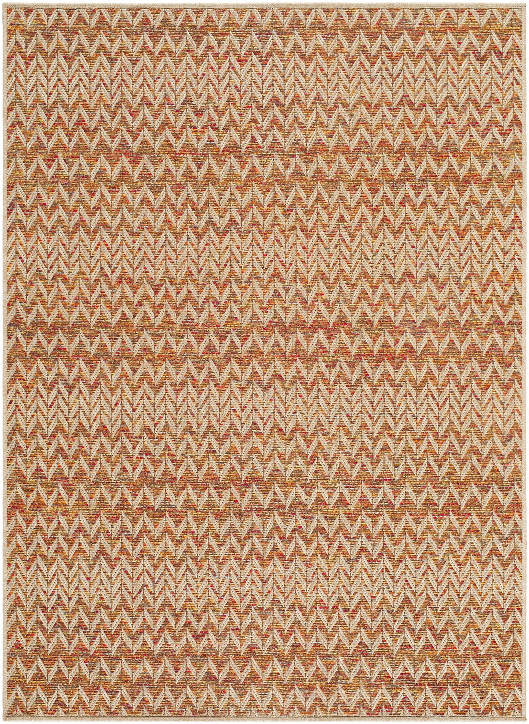Alazne Contemporary Style Orange And Beige Outdoor Area Rug - The Rug Decor