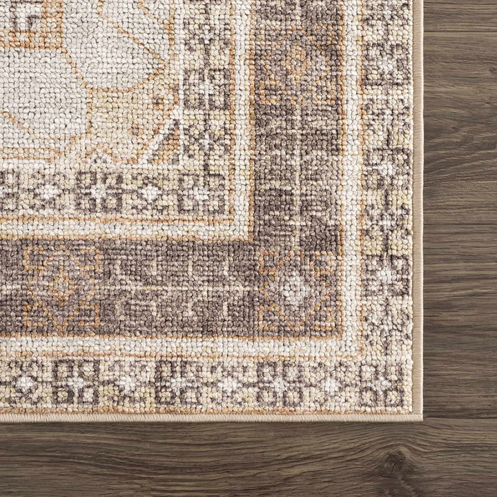 Albas Traditional Style Beige And Brown Washable Area Rug - The Rug Decor