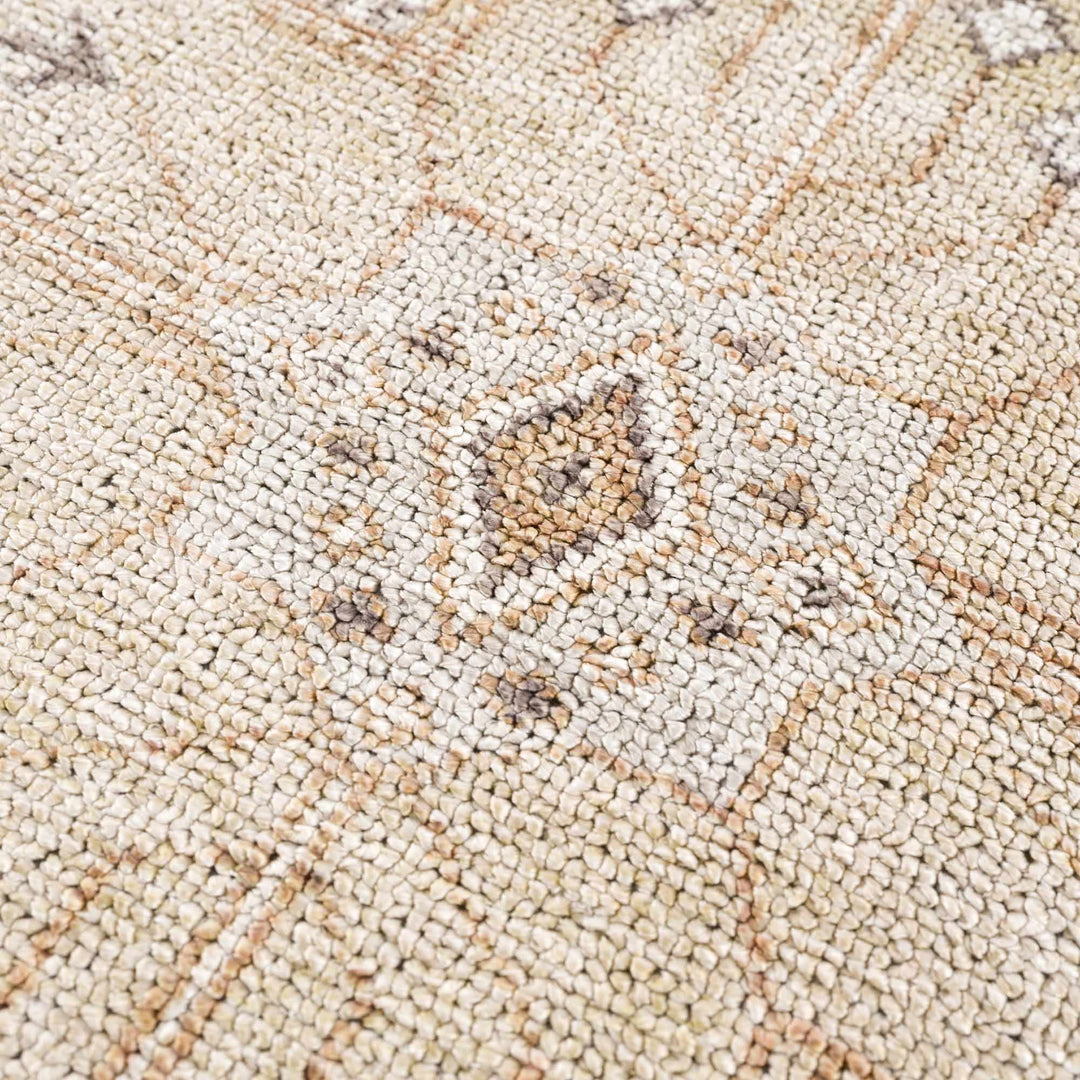 Albas Traditional Style Beige And Brown Washable Area Rug - The Rug Decor