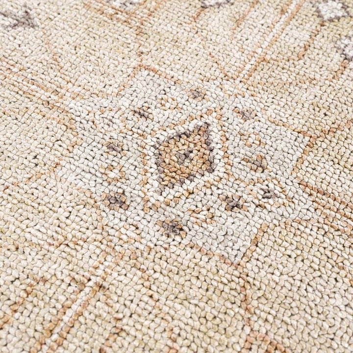 Albas Traditional Style Beige And Brown Washable Area Rug - The Rug Decor