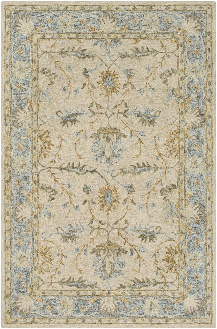Albert Traditional Oushak Beige And Blue Area Rug - The Rug Decor