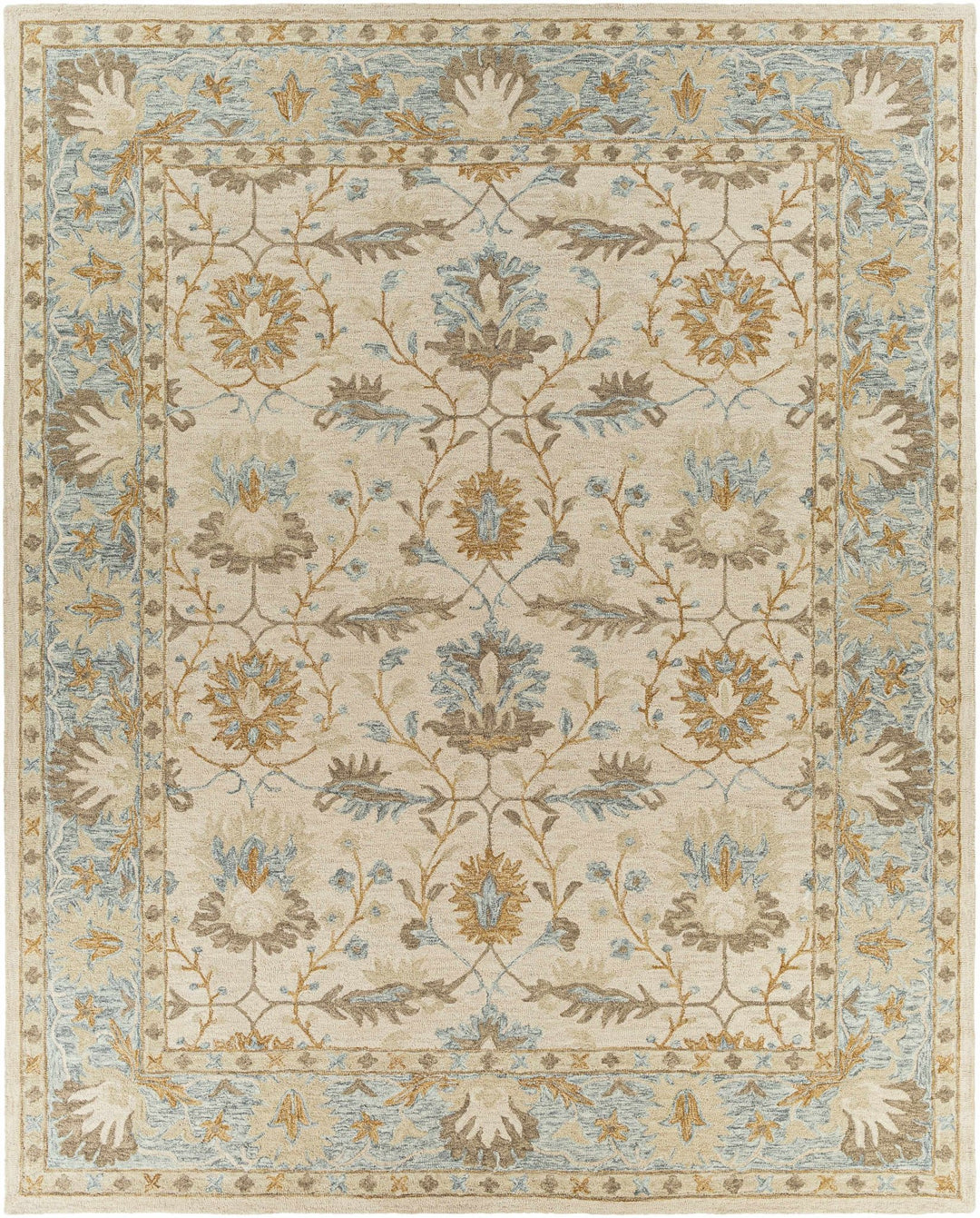 Albert Traditional Oushak Beige And Blue Area Rug - The Rug Decor