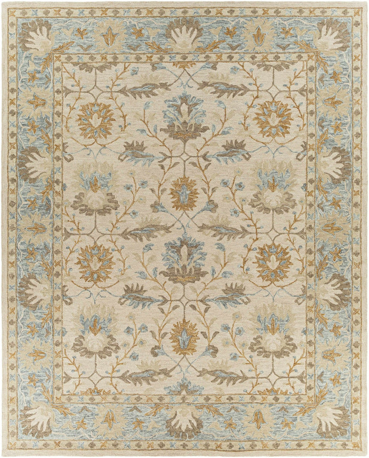 Albert Traditional Oushak Beige And Blue Area Rug - The Rug Decor