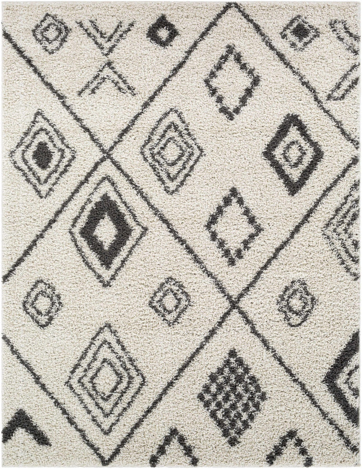Albury Modern Geometrical Design Ivory And Charcoal Area Rug - The Rug Decor
