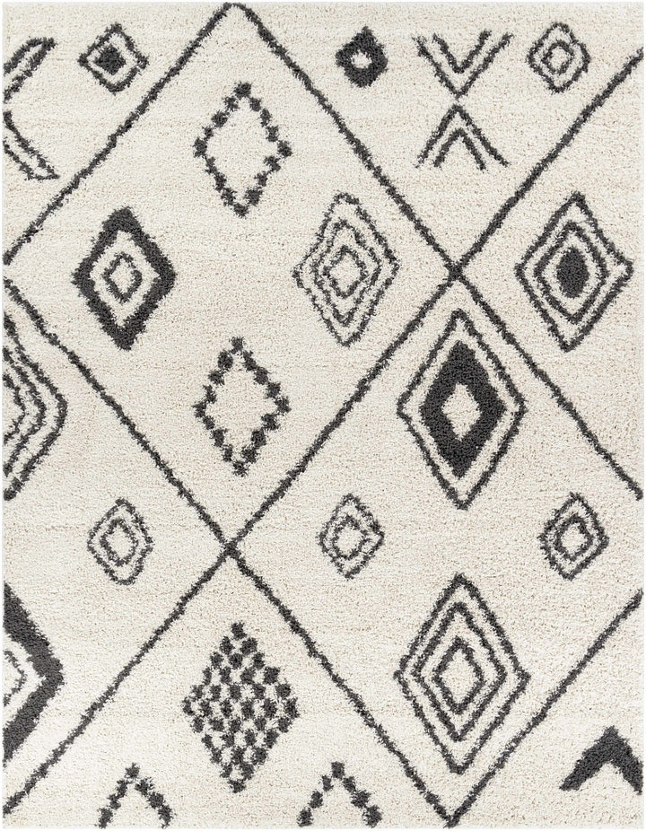 Albury Modern Geometrical Design Ivory And Charcoal Area Rug - The Rug Decor
