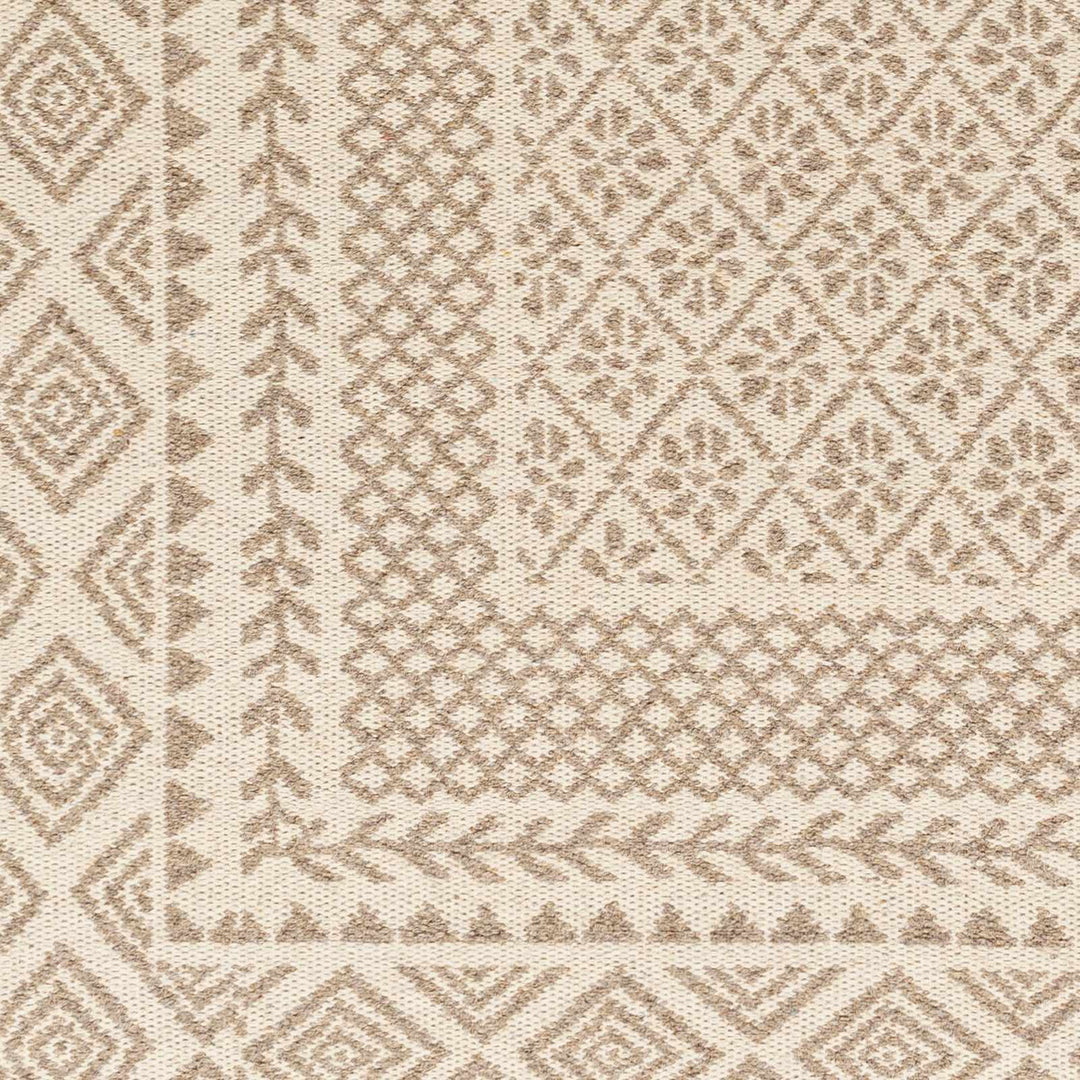 Albus Modern Geometric Design Beige Hand Woven Wool Area Rug