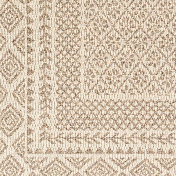 Albus Modern Geometric Design Beige Hand Woven Wool Area Rug