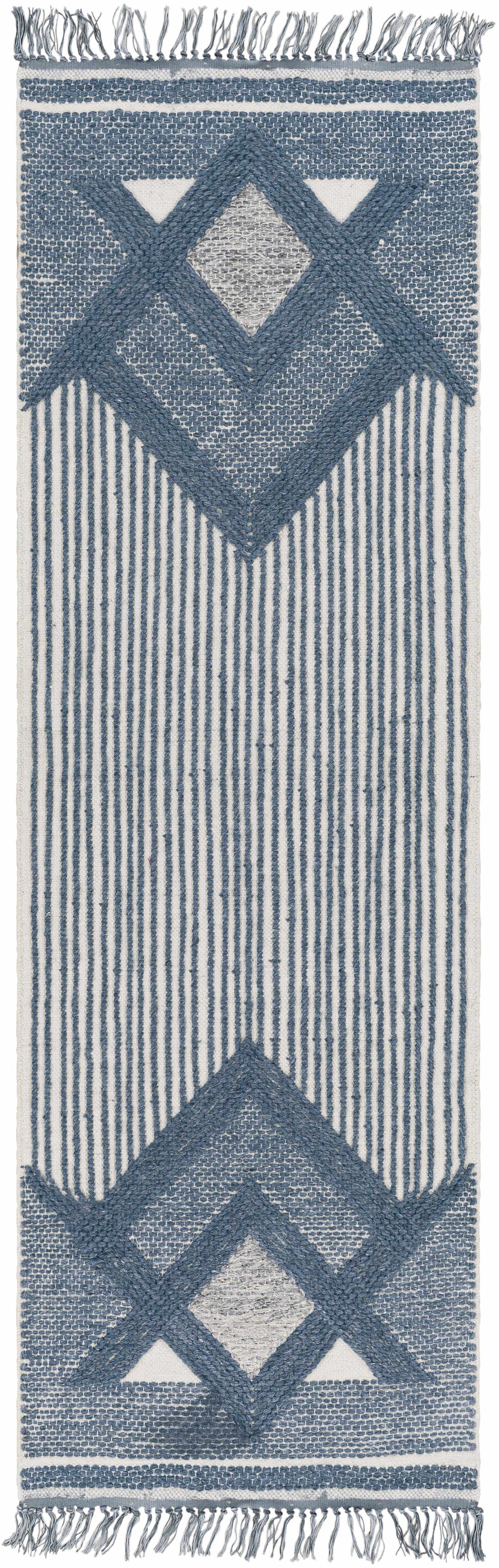 Aldbourne Modern Style Blue And Ivory Hand Woven Area Rug