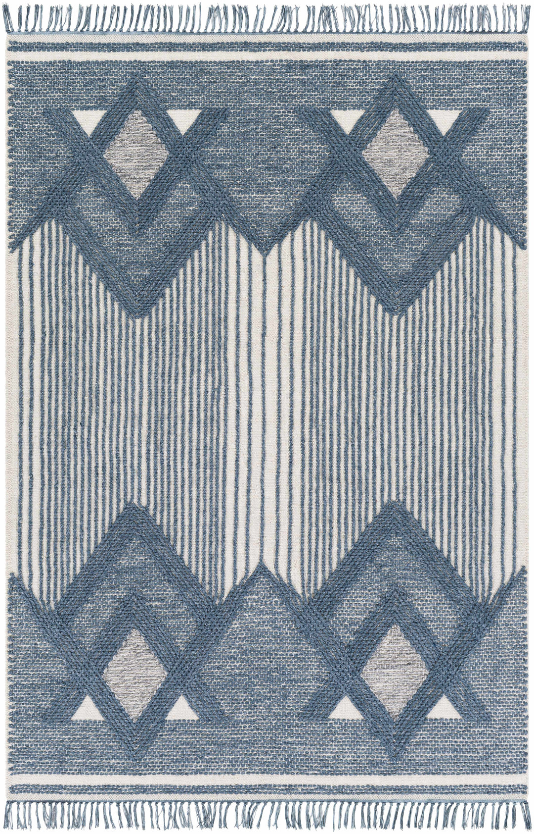 Aldbourne Modern Style Blue And Ivory Hand Woven Area Rug