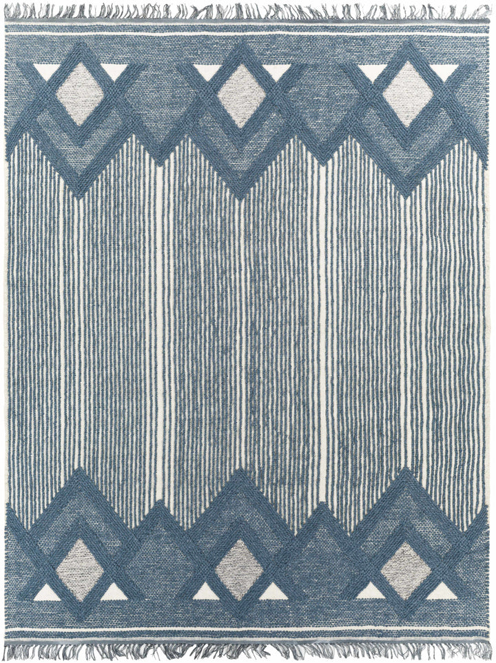 Aldbourne Modern Style Blue And Ivory Hand Woven Area Rug