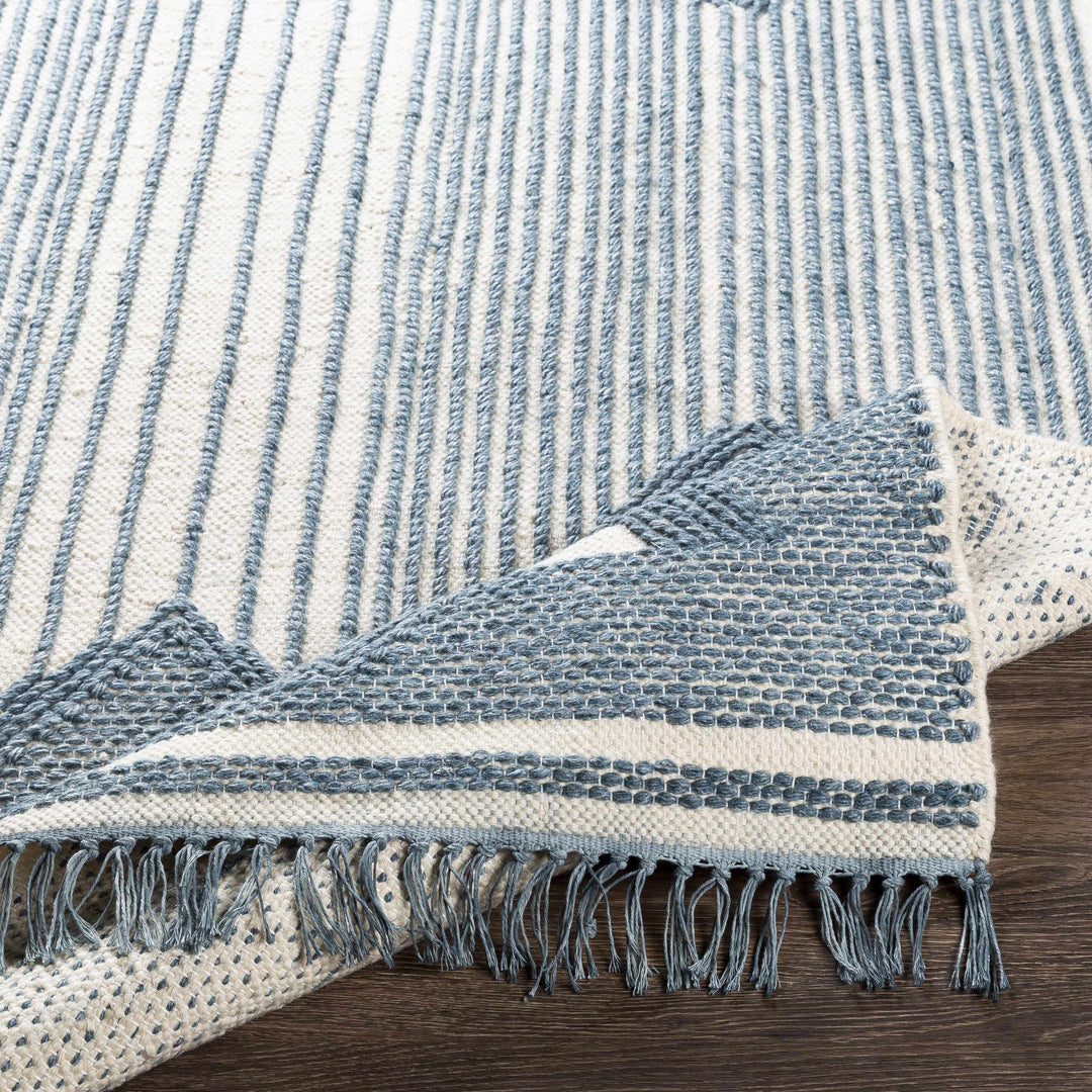 Aldbourne Modern Style Blue And Ivory Hand Woven Area Rug